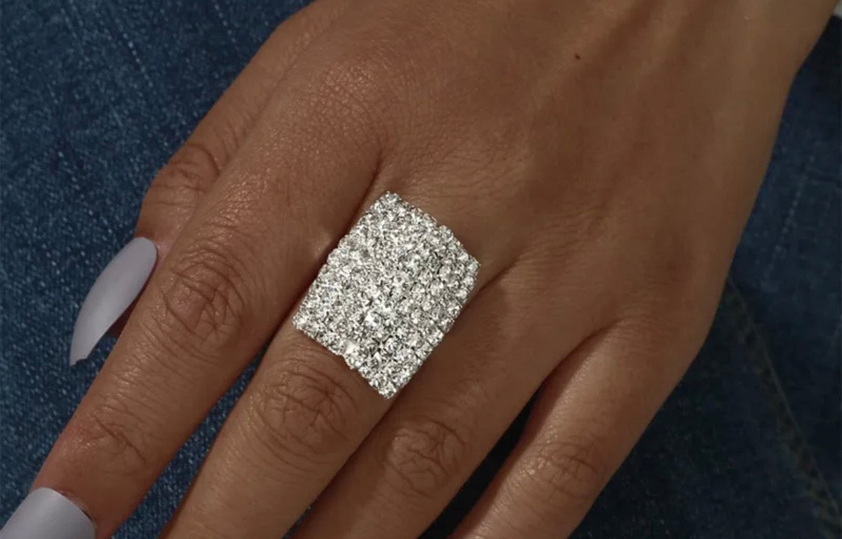 Square Rhinestone Ring