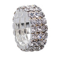 3 Row Rhinestone Ring