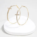 Cross hoop earrings