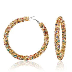 Colorful hoop earrings