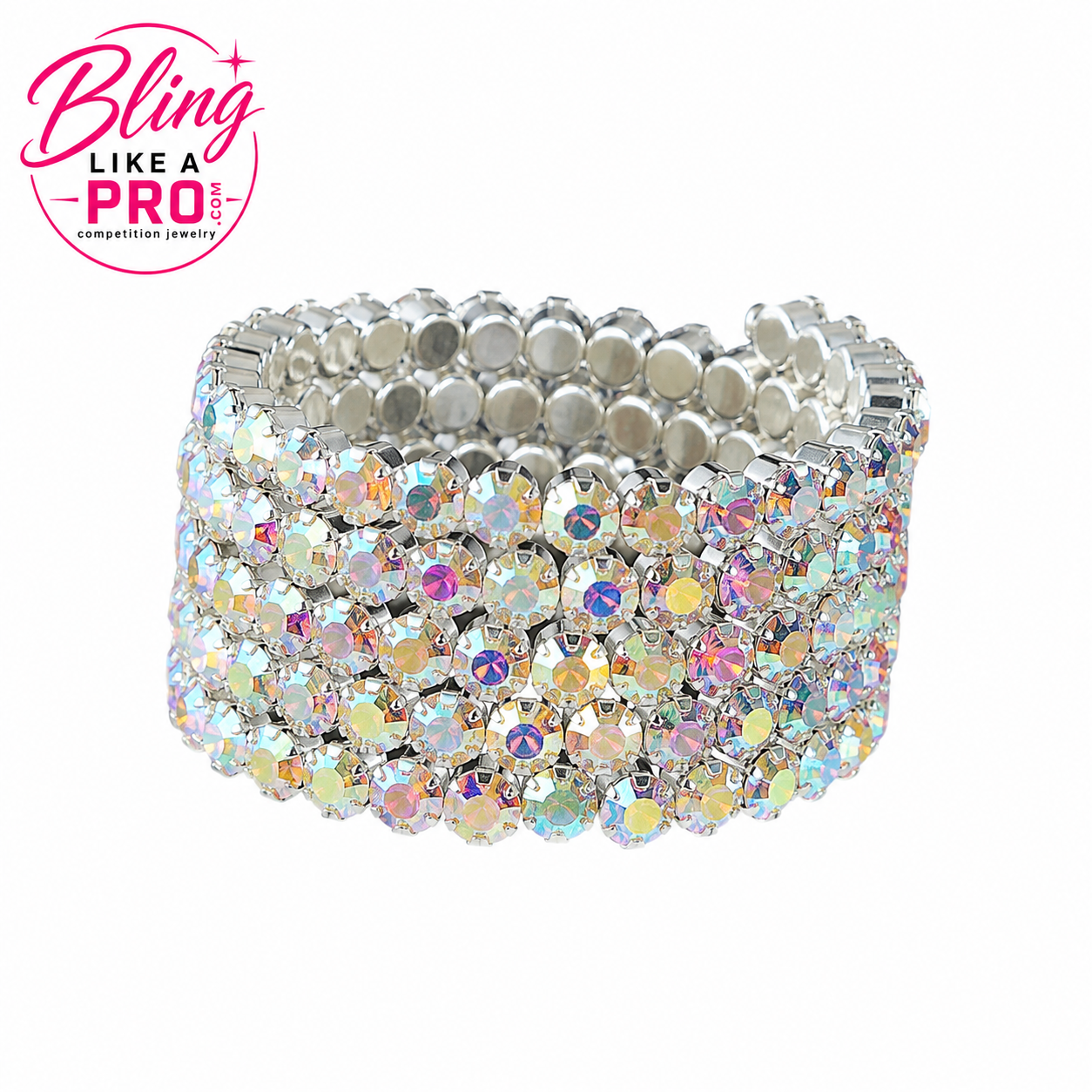 5 Row AB Rhinestone Competition Bracelet