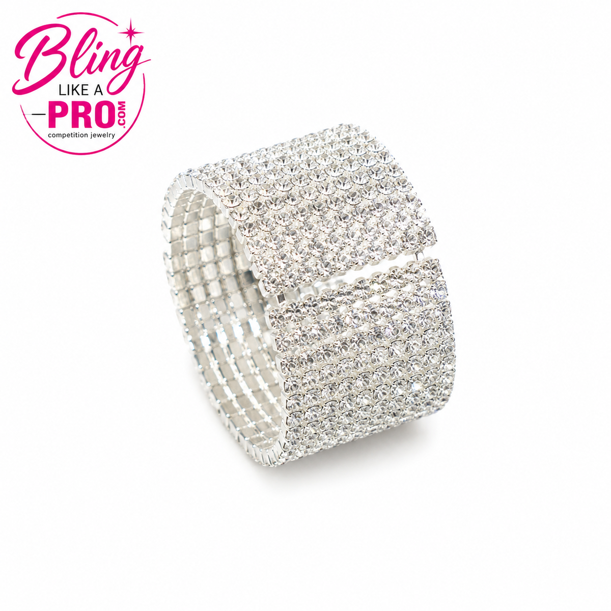 10 Row Rhinestone Competition Bracelet