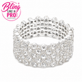 6 Row Silver Rhinestone Competition Bracelet