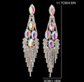AB Rhinestone Tassel Competition Earrings