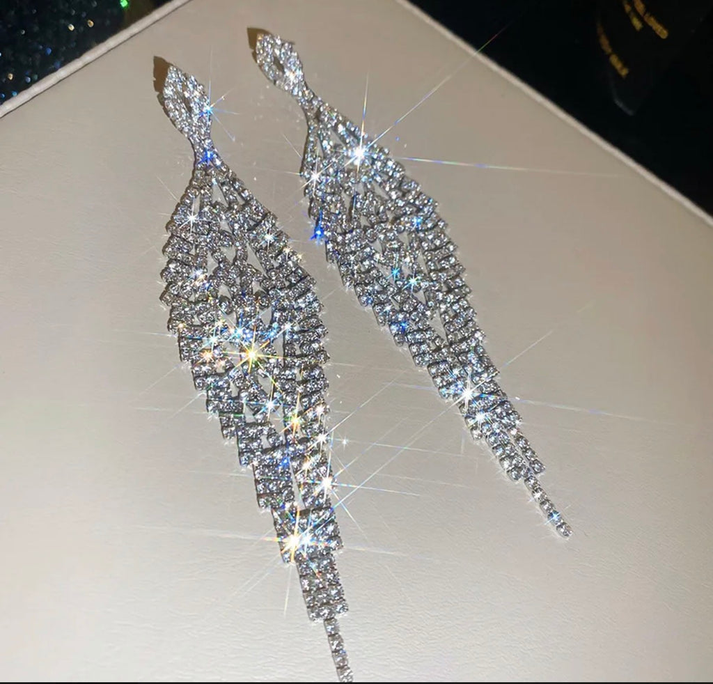 Tassel Diamond Shape Competition Earrings