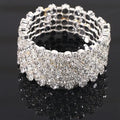 6 Row Silver Rhinestone Competition Bracelet